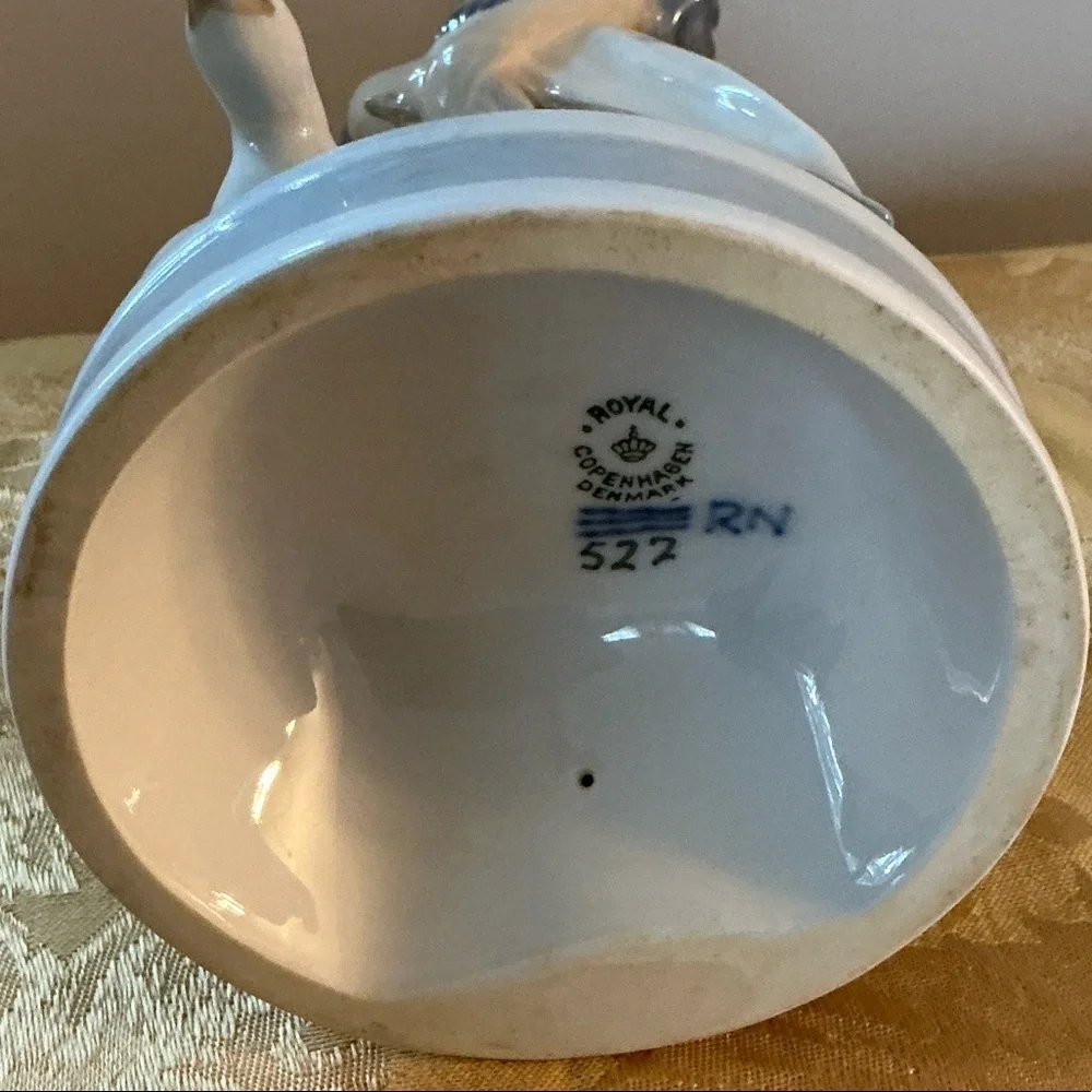 Royal Copenhagen Girl with Goose Figurine #522 | 9.75” Vintage Denmark Porcelain - Picture 8 of 8